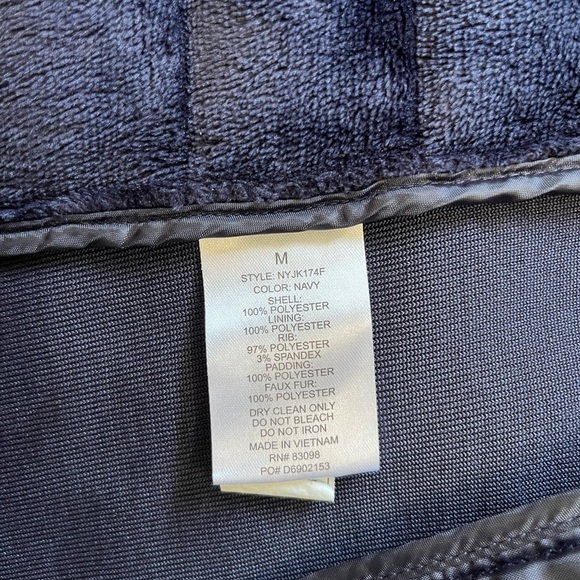 Ci Sono Faux Fur Lined Navy Puffer Jacket Women’s Size M Winter Wardrobe - Picture 9 of 13